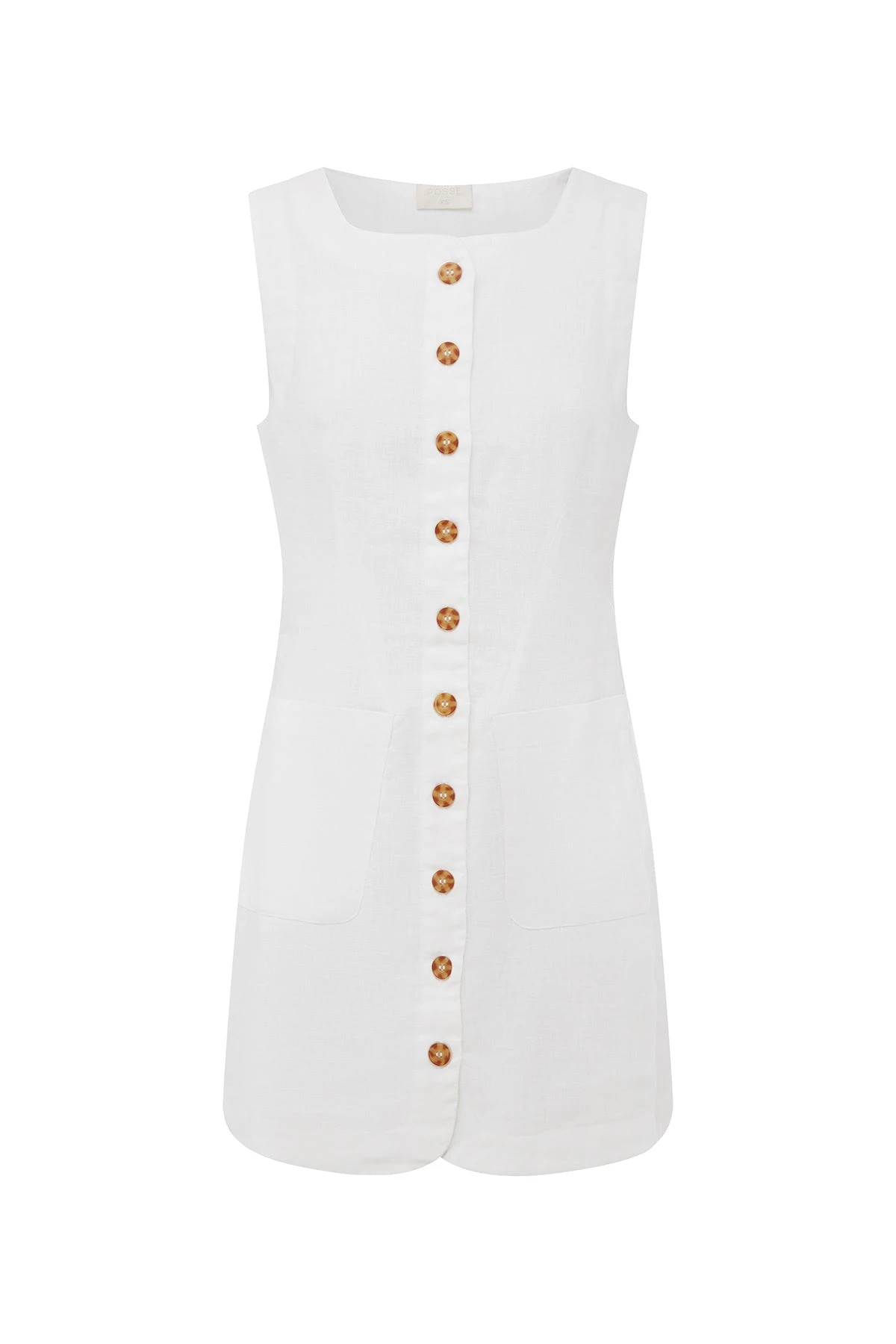 Posse-The-label-Emma-Button-Down-Mini-Ivory-Dress Posse The label Clothing