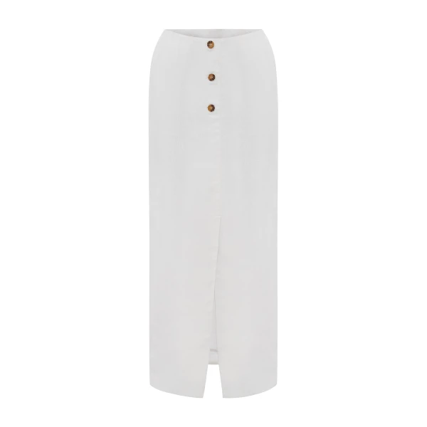 Gigi Column Skirt - Ivory - Image 8