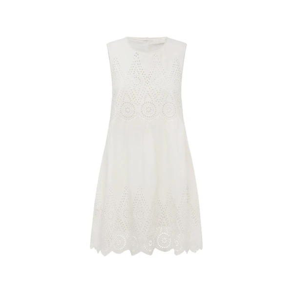 Louisa Mini Dress - Vintage White - Image 8