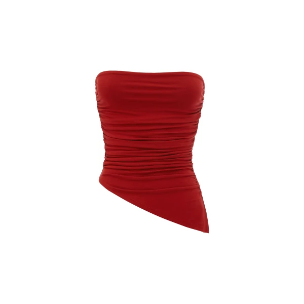 Mason Strapless Top - Crimson - Image 8