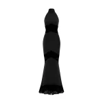 Rasario-Crepe-And-Lace-Maxi-Dress-With-Cutouts Rasario Crepe And Lace Maxi Dress With Cutouts