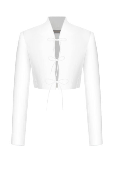 Rasario Cropped Printed Satin Jacket With Cutouts
