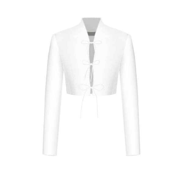Rasario Cropped Printed Satin Jacket With Cutouts