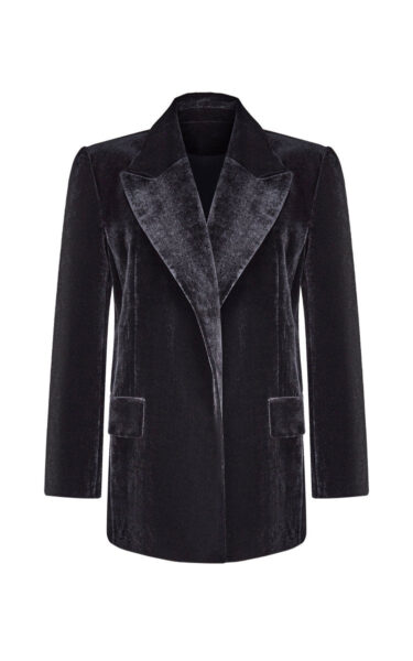 Rasario Double-Breasted Velvet Blazer
