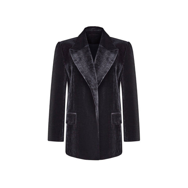 Rasario Double-Breasted Velvet Blazer