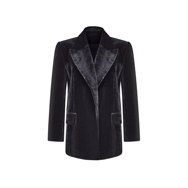 Rasario Double-Breasted Velvet Blazer