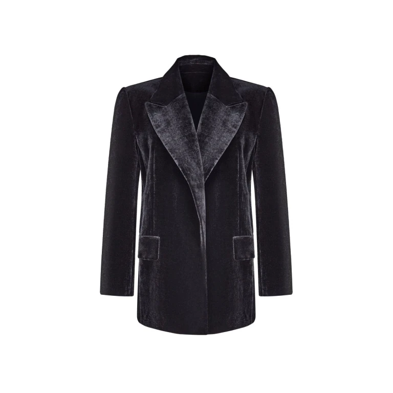 Rasario Double-Breasted Velvet Blazer