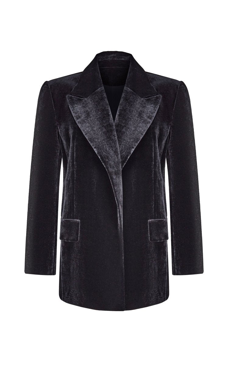 Rasario Double-Breasted Velvet Blazer