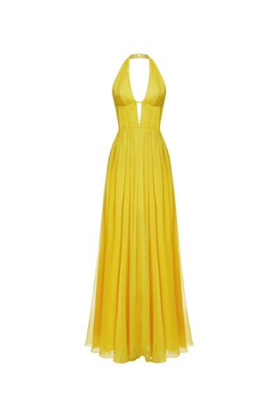 Rasario Draped Chiffon Maxi Dress