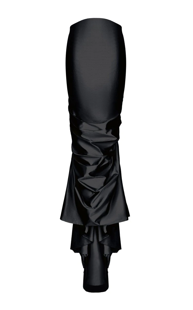 Rasario-Draped-Silk-Maxi-Skirt-With-Train Rasario Draped Silk Maxi Skirt With Train