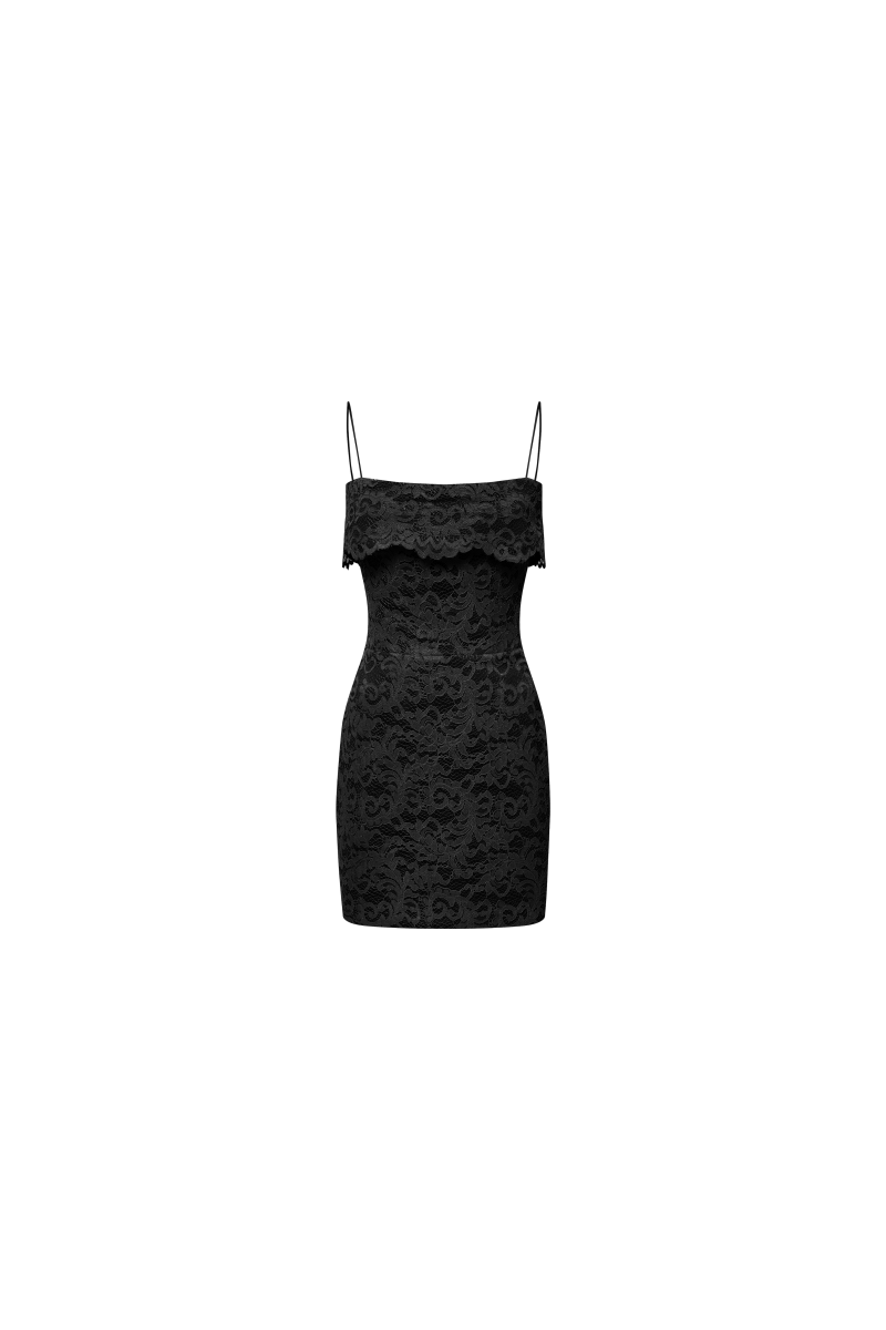 Rasario Off-The-Shoulder Lace Mini Dress