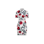 Rasario-Printed-Satin-Mini-Dress-With-A-Slit Rasario Printed Satin Mini Dress With A Slit