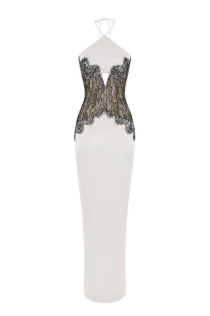 Rasario-Satin-And-Lace-Corset-Maxi-Dress Rasario Satin And Lace Corset Maxi Dress