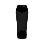 Rasario Satin And Lace Midi Skirt
