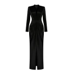 Rasario Satin Gown With Draped Skirt