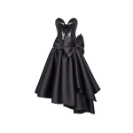 Rasario Sequined Corset Long Midi Dress With Asymmetric Skirt