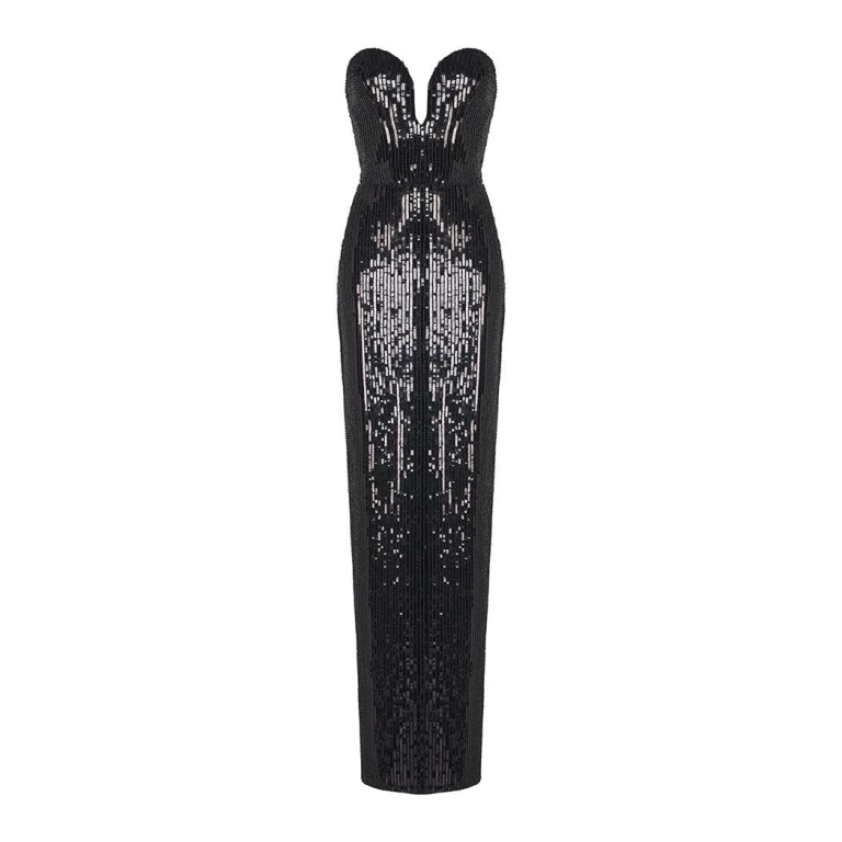 Rasario Sequined Corset Maxi Dress
