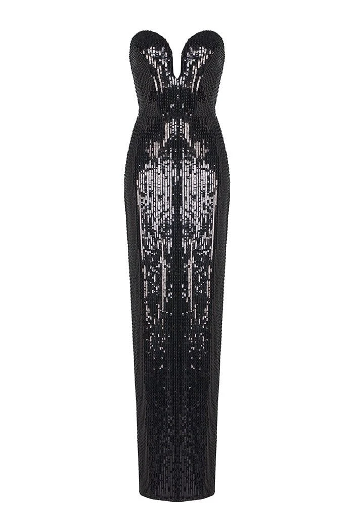 Rasario-Sequined-Corset-Maxi-Dress Rasario Sequined Corset Maxi Dress