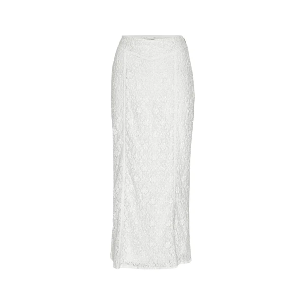 Lace Maxi Skirt Bright White