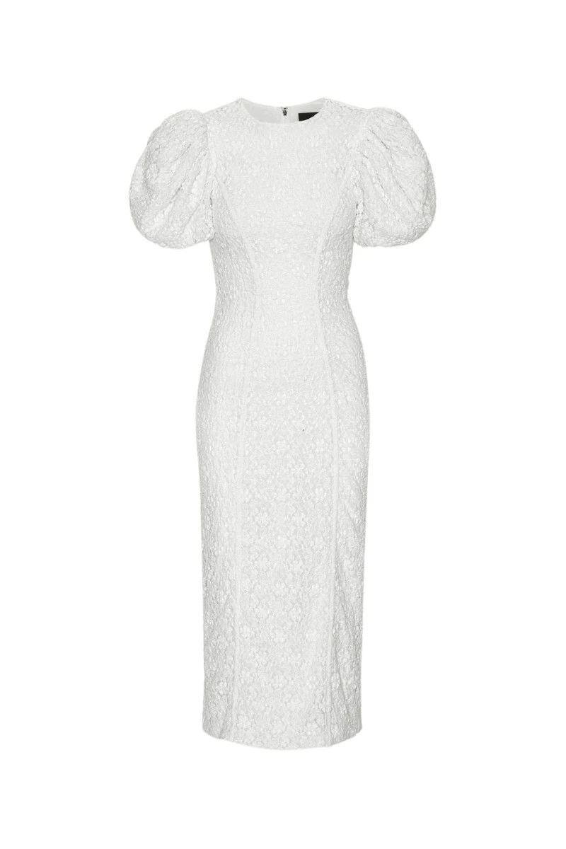 Rotate-Birger-Christensen-Lace-Midi-Fitted-Dress-Bright-White68832_nobg Lace Midi Fitted Dress Bright White - Image 1
