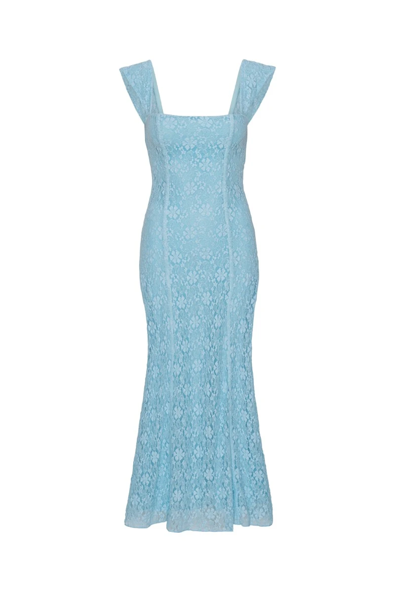 Rotate-Birger-Christensen-Lace-Wide-Strap-Dress-Blue23574_nobg Lace Wide Strap Dress Blue - Image 1