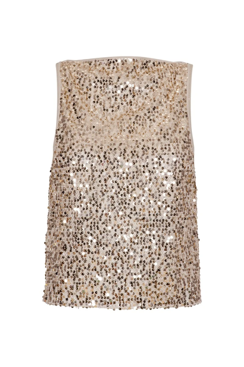 Rotate-Birger-Christensen-Net-Sequins-Boatneck-Top-Beige88302_nobg Net Sequins Boatneck Top Beige - Image 1