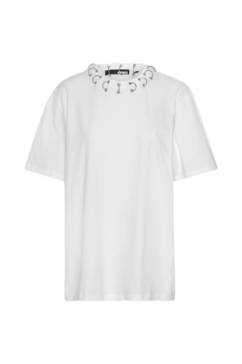 Rotate-Birger-Christensen-Oversized-Ring-T-Shirt-Bright-White21685_nobg Oversized Ring T-Shirt Bright White - Image 1