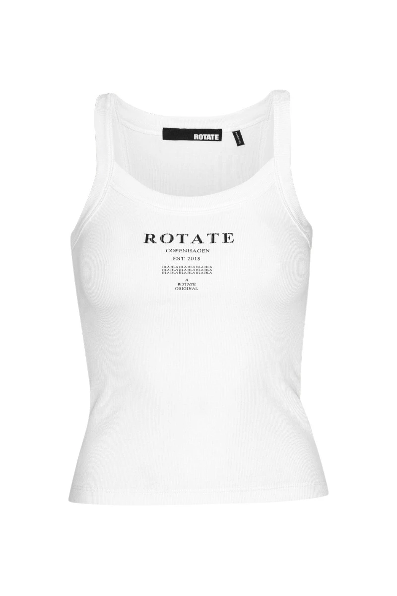 Rotate-Birger-Christensen-Ribbed-Tank-Top-Bright-White37387_nobg Ribbed Tank Top Bright White - Image 1