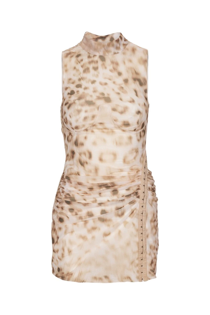 Rotate-Birger-Christensen-Sleeveless-Long-Top-Leopard-Print58206_nobg Sleeveless Long Top Leopard Print - Image 1