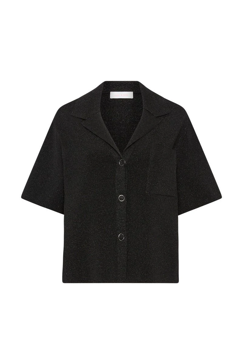 Sass and Bide Jet Rib Sparkle Knit Polo Shirt Sass and Bide