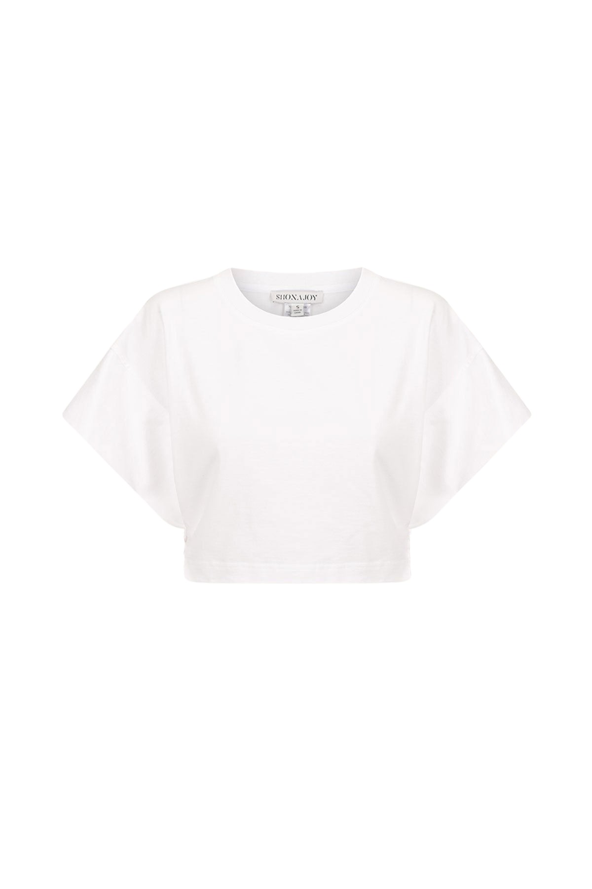 Shona Joy Alda Open Back Drawstring Crop T Shirt – White