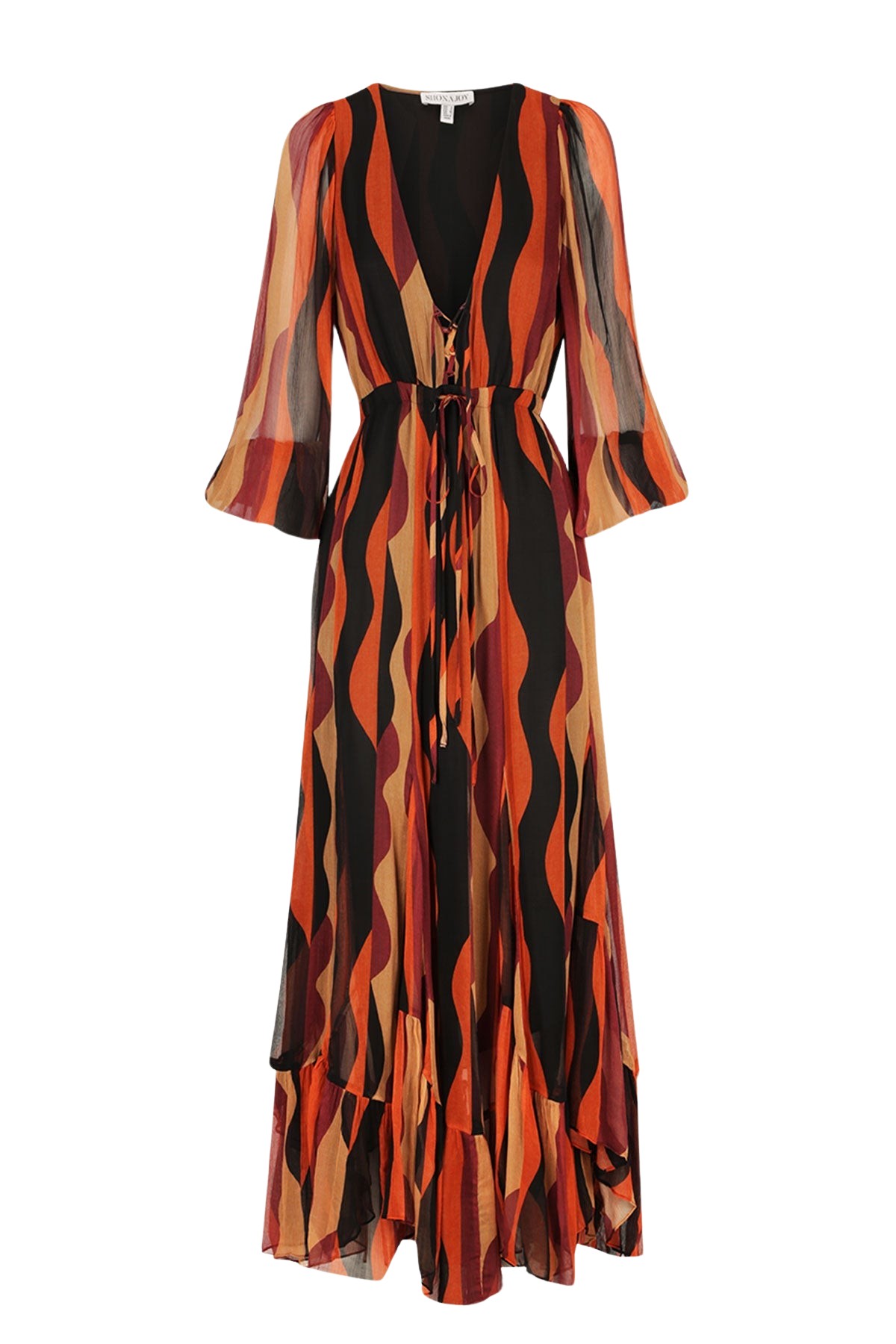 Shona Joy Anita Lace Front Drawstring Maxi Dress
