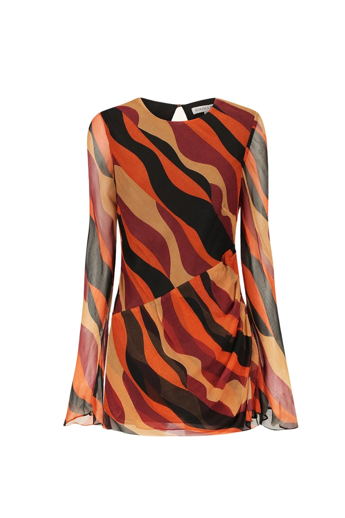 Shona-Joy-Anita-Long-Sleeve-Gathered-Mini-Dress-646212_nobg Anita Long Sleeve Gathered Mini Dress - Image 1
