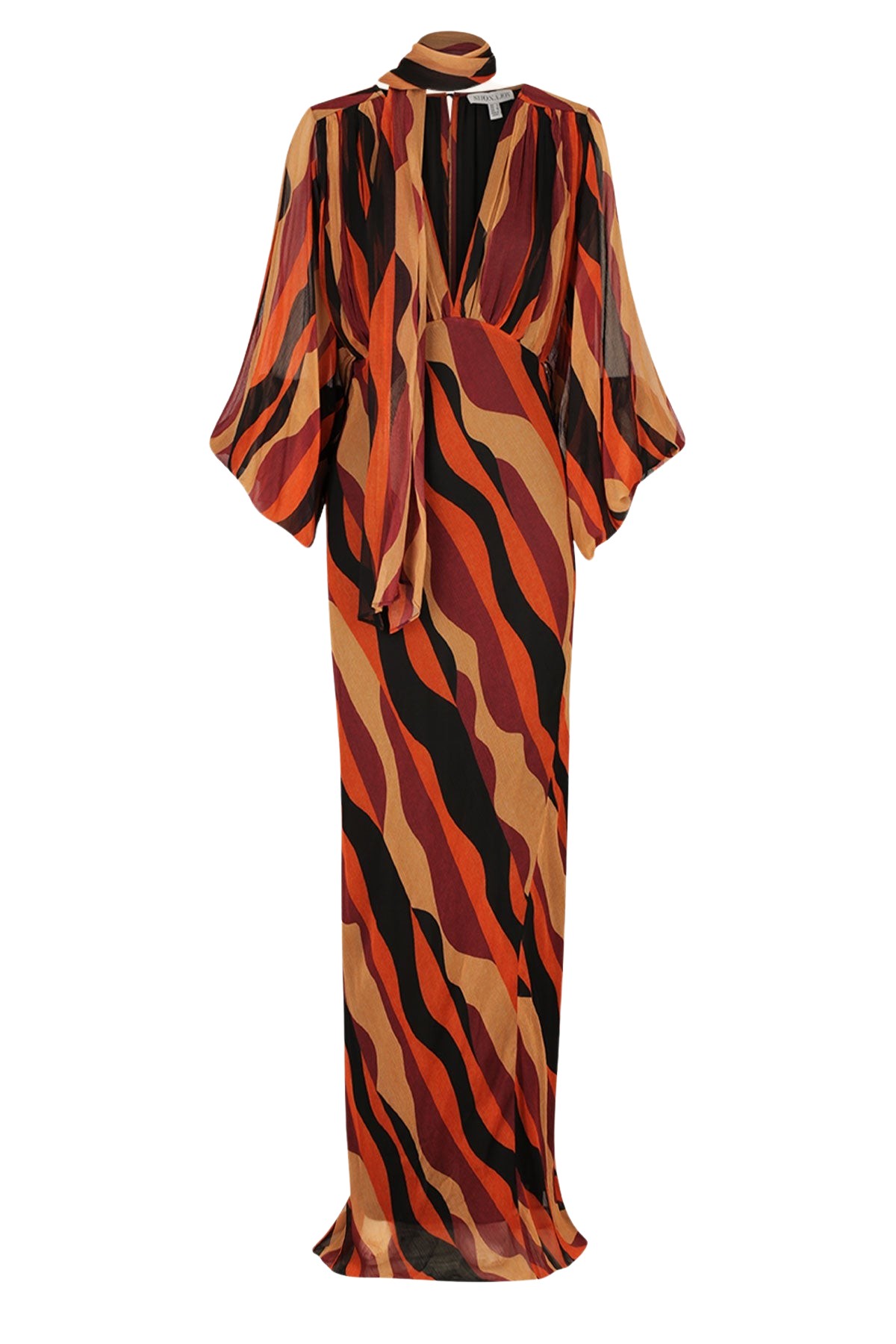 Shona Joy Anita Plunge Balloon Sleeve Maxi Dress