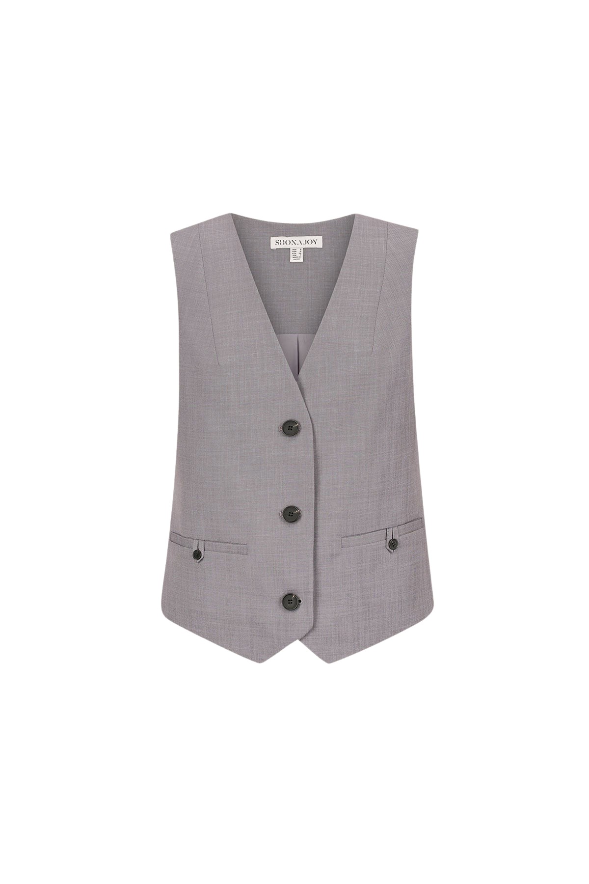 Shona Joy Asher Oversized Tailored Vest – Steel Grey