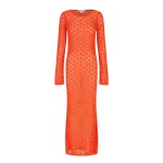 Avery Flared Sleeve Open Back Maxi Dress - Hibiscus
