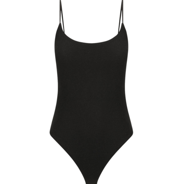 Shona Joy Beau Scoop Neck Bodysuit – Black