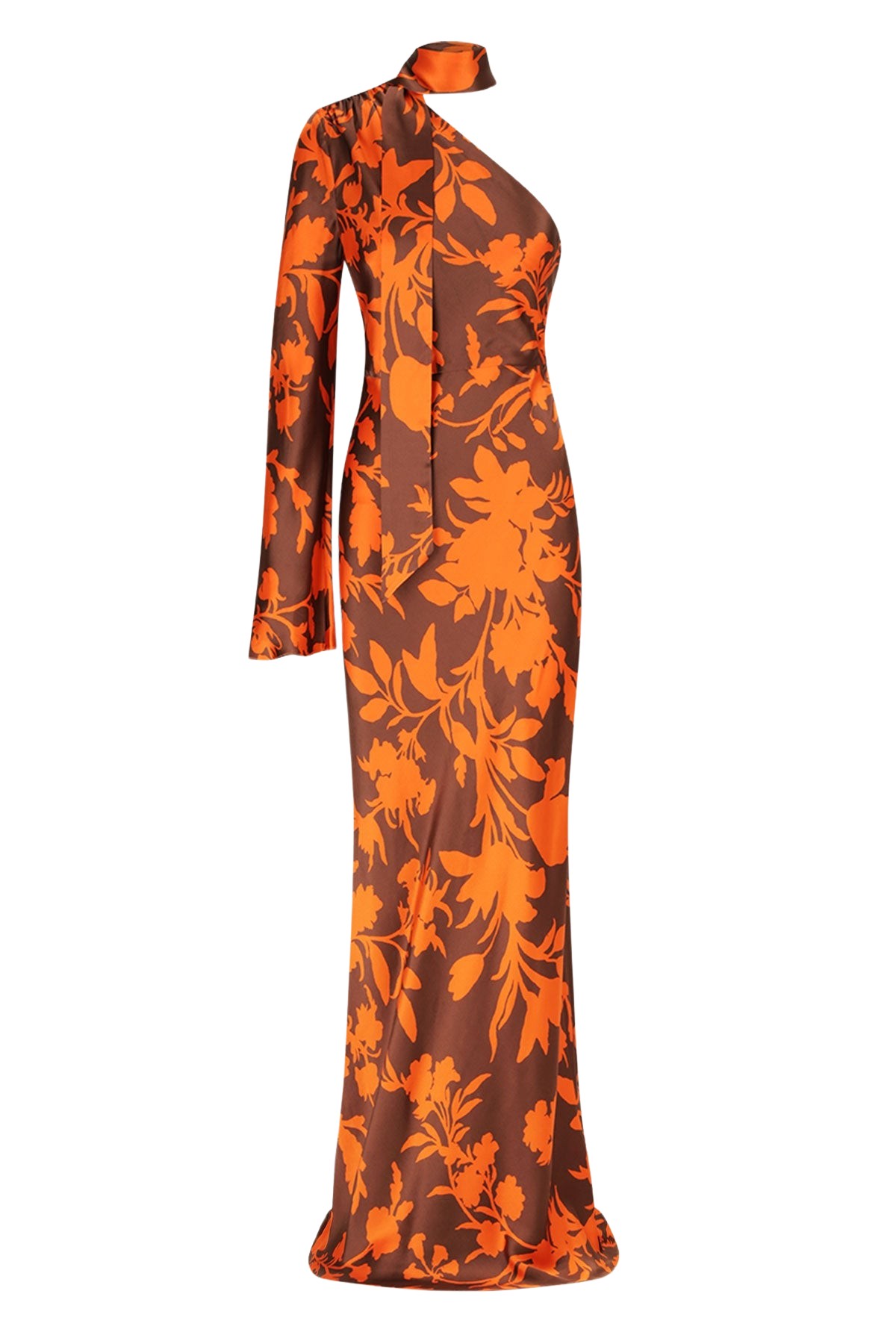 Shona Joy Flora Silk One Shoulder Maxi Dress