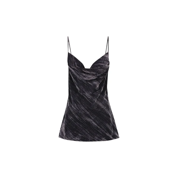 Holli Long Line Cowl Neck Cami - Dark Ash