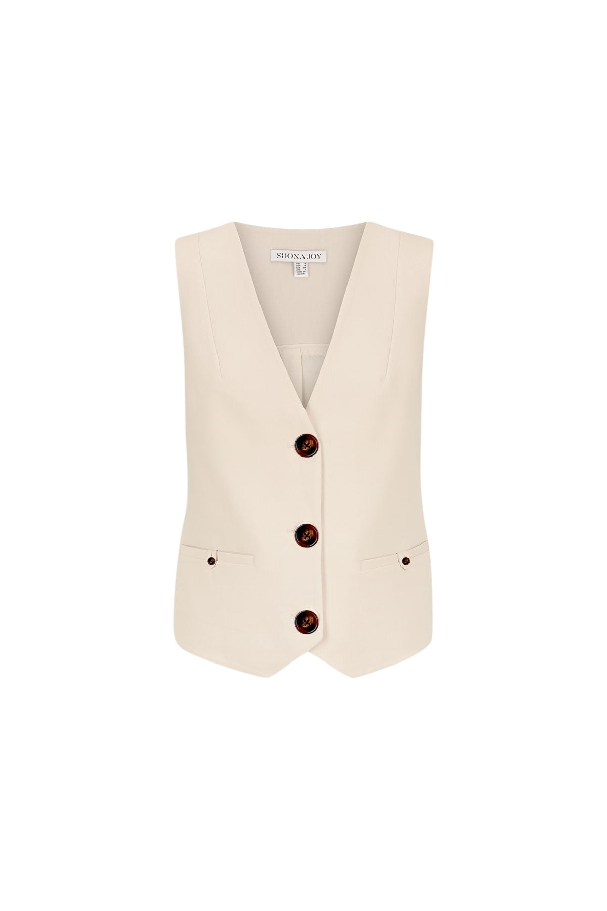 Shona Joy Irena Oversized Tailored Vest – Bone