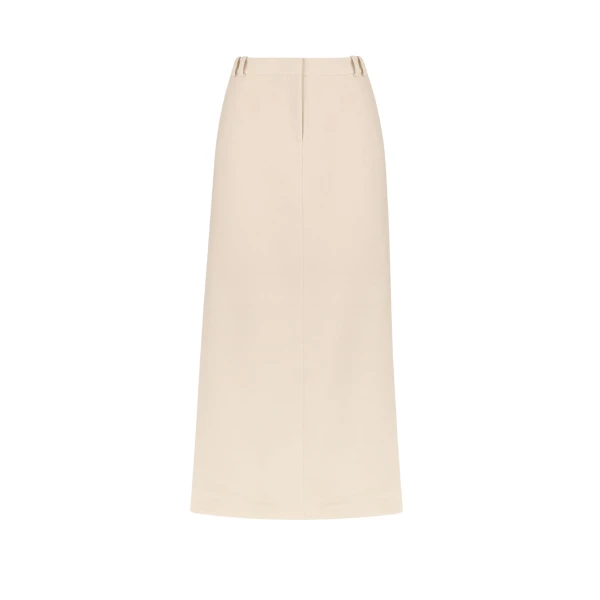Irena Side Split Maxi Skirt - Bone