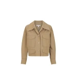 Kai Patch Pocket Crop Jacket - Grey Khaki