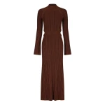 Kamari Long Sleeve Cut Out Midi Dress - Brandy Brown