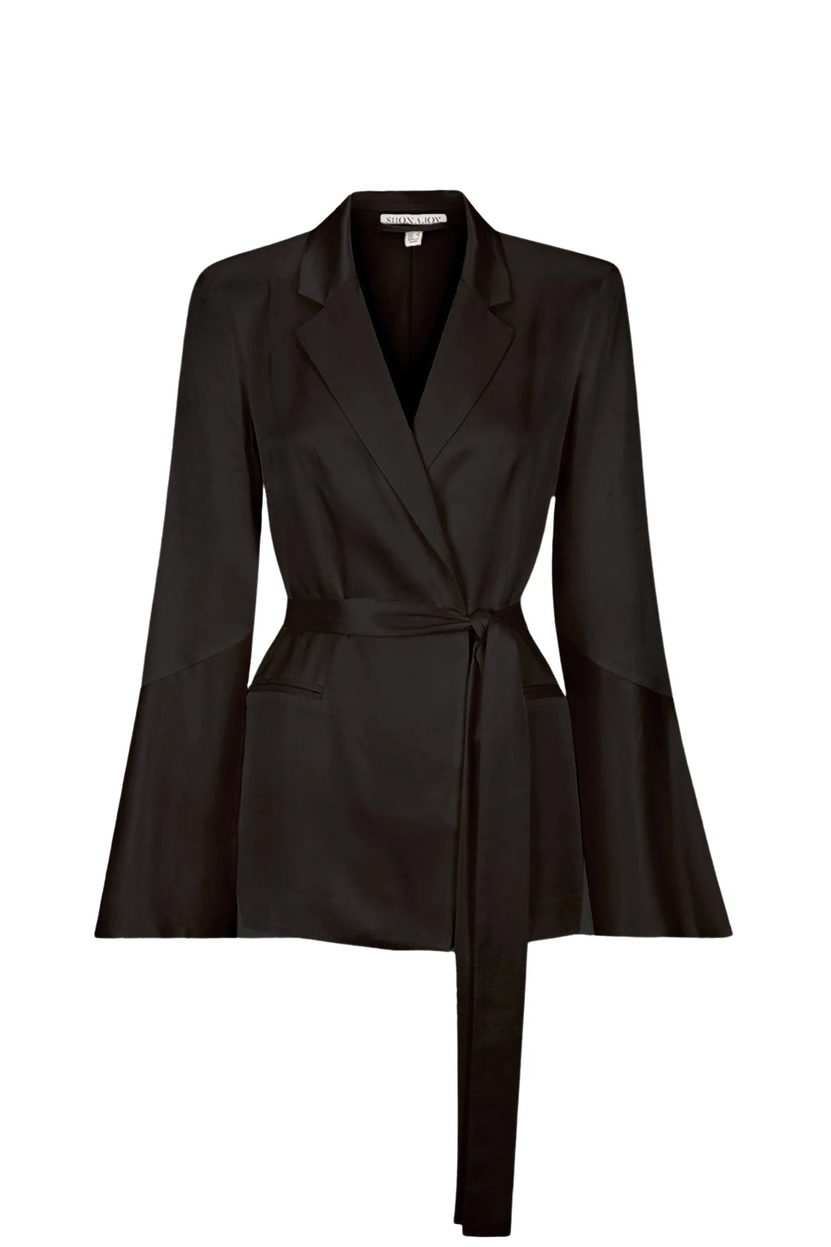 Shona-Joy-La-Lune-Flared-Sleeve-Belted-Blazer-Black-620403_nobg La Lune Flared Sleeve Belted Blazer - Black - Image 1