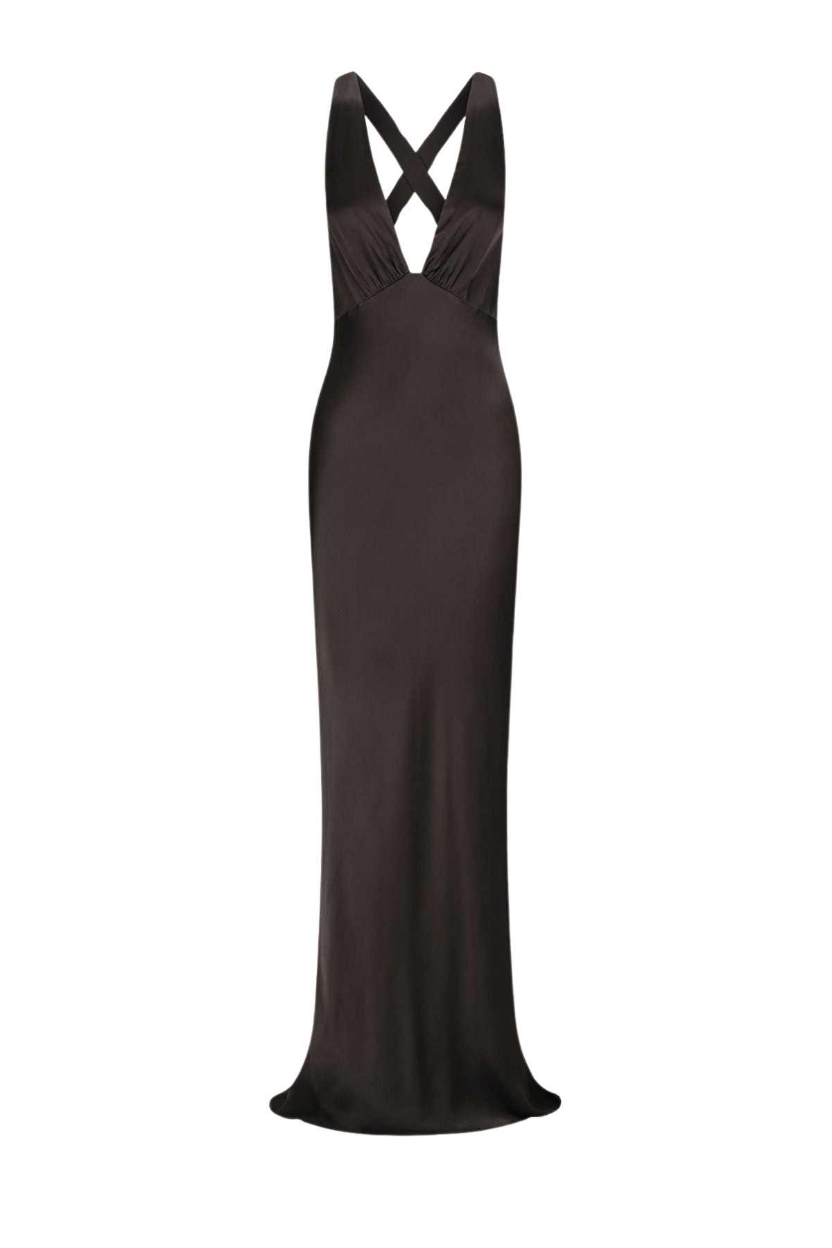 Shona Joy La Lune Plunged Cross Back Maxi Dress – Black