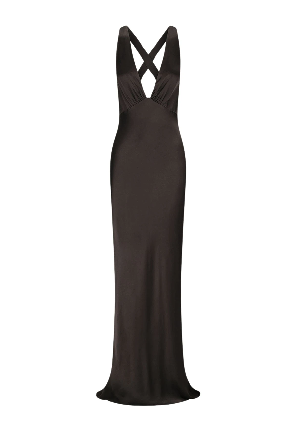 Shona-Joy-La-Lune-Plunged-Cross-Back-Maxi-Dress-Black-534006_nobg La Lune Plunged Cross Back Maxi Dress - Black - Image 1