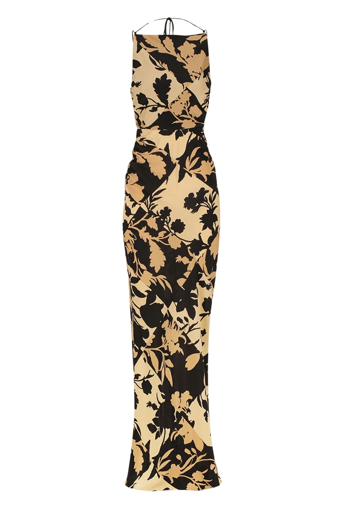 Shona-Joy-Lai-Silk-High-Neck-Ruched-Maxi-Dress73318_nobg Lai Silk High Neck Ruched Maxi Dress - Image 1