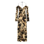 Lai Silk Off The Shoulder Tie Maxi Dress