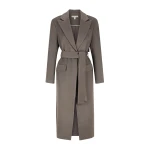 Luna Oversized Peak Lapel Coat With Belt - Graphite
