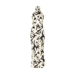 Micah Silk Cross Front Halter Bias Midi Dress